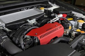 Subaru WRX Pulley Cover - Perrin Performance - TALL - For Use w/o PERRIN AOS - Red - `22-`25